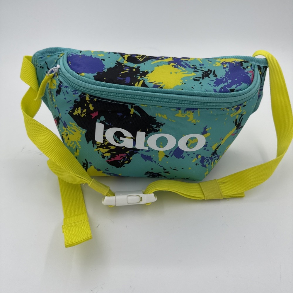 Igloo Seaside Insulated Fanny Pack - Cooler Bag Retro Color Splat Holds 3 Cans